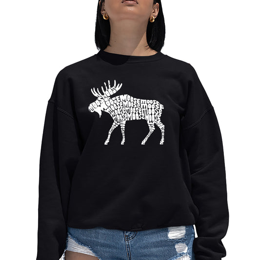 LA Pop Art Women's Word Art Crew Sweatshirt - Moose