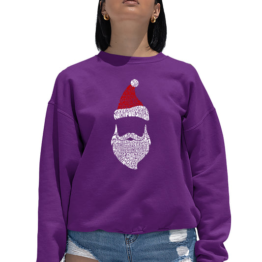 LA Pop Art Women's Word Art Crew Sweatshirt - Santa Claus