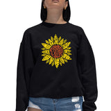 LA Pop Art Women's Word Art Crew Sweatshirt - Sunflower