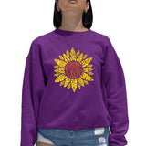LA Pop Art Women's Word Art Crew Sweatshirt - Sunflower