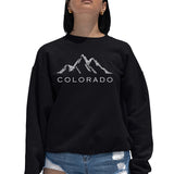 LA Pop Art Women's Word Art Crew Sweatshirt - Colorado Ski Towns