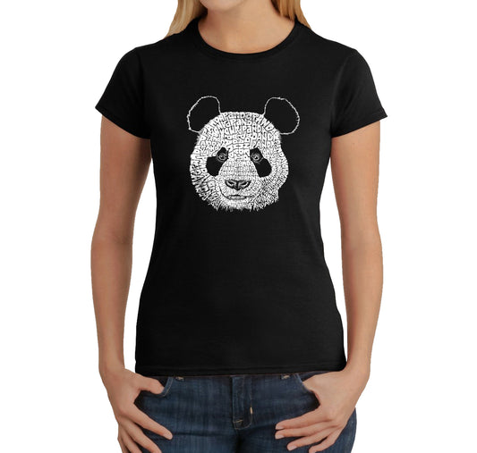 LA Pop Art Women's Word Art T-Shirt - Panda