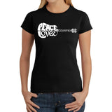LA Pop Art Women's Word Art T-Shirt - Peace Love Country