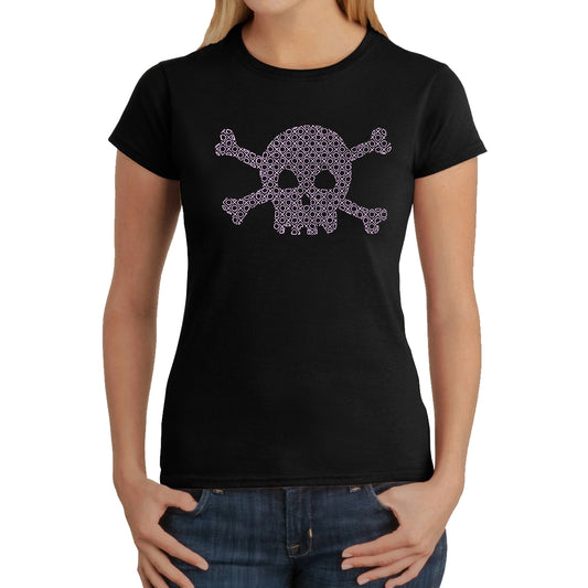 LA Pop Art Women's Word Art T-Shirt - XOXO Skull