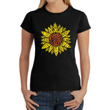 LA Pop Art Women's Word Art T-Shirt - Sunflower