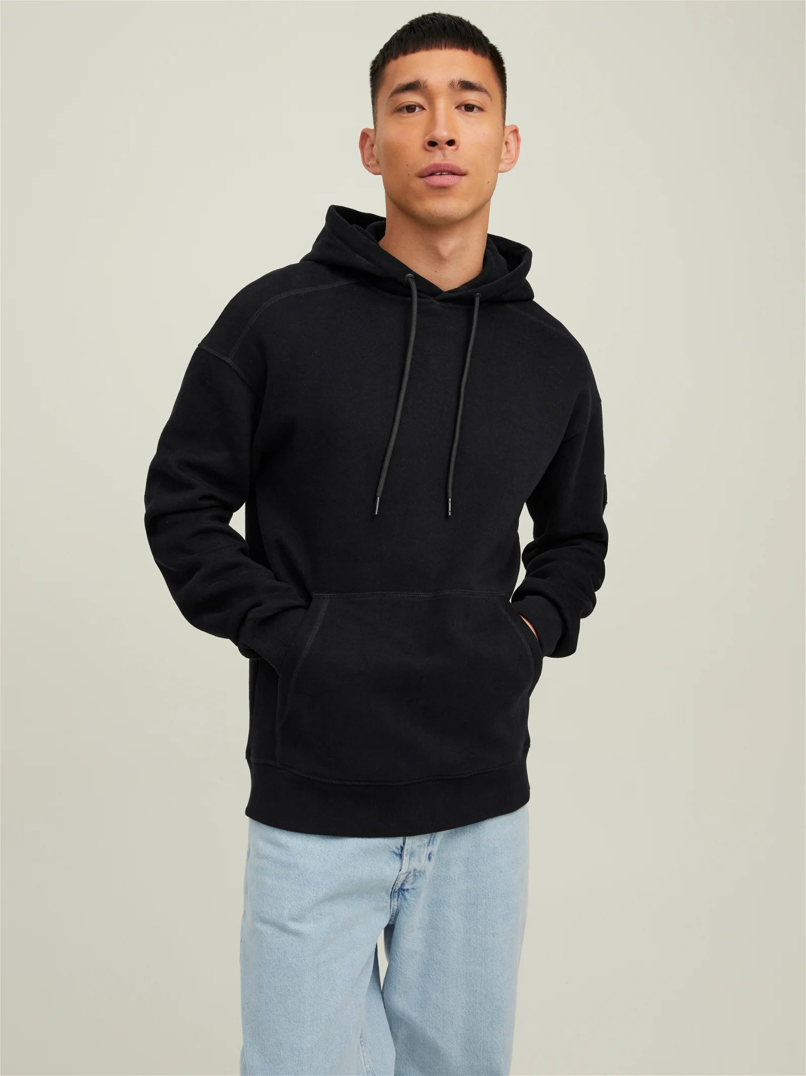  Jack & Jones Classic Waffle Sweat Hoodie - Mandarin Orange - Bonton