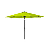 9 ft Outdoor Patio Solar LED Market Umbrella with Black Round Base