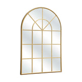 20 Panel Arched Gold Metal Framed Mirror