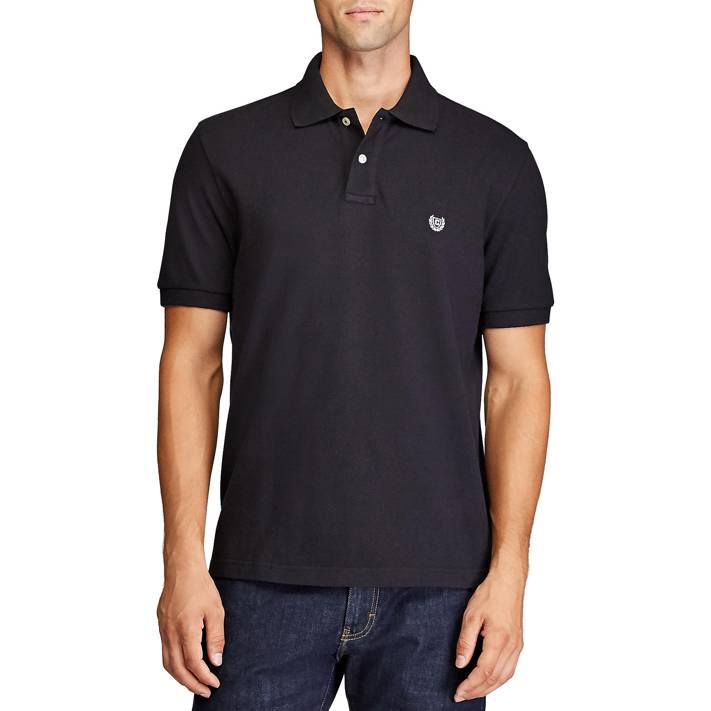  Chaps Chaps Men's Short Sleeve Everyday Solid Pique Polo - American Black - Bonton