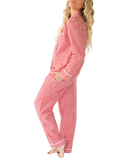 Myra Red Gingham Women's Long Sleeve Shirt & Pajama Set