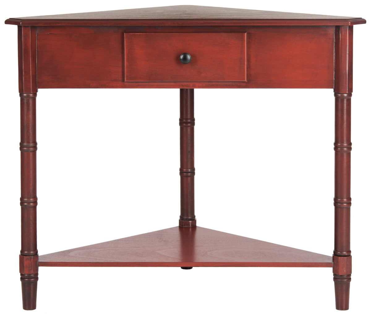  Safavieh Gomez Corner Table with Storage Drawer - Dark Cherry - Bonton