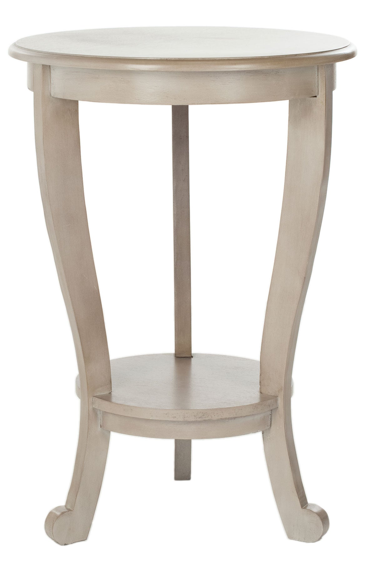  Safavieh Mary Pedestal Side Table - Distressed Cream - Bonton