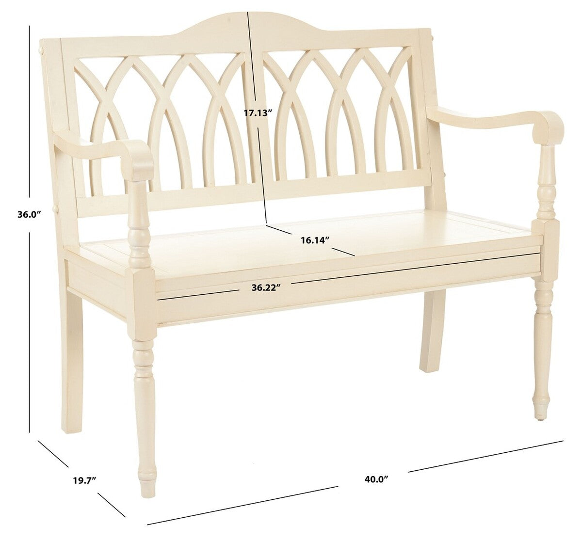  Safavieh Benjamin Bench - Barley - Bonton