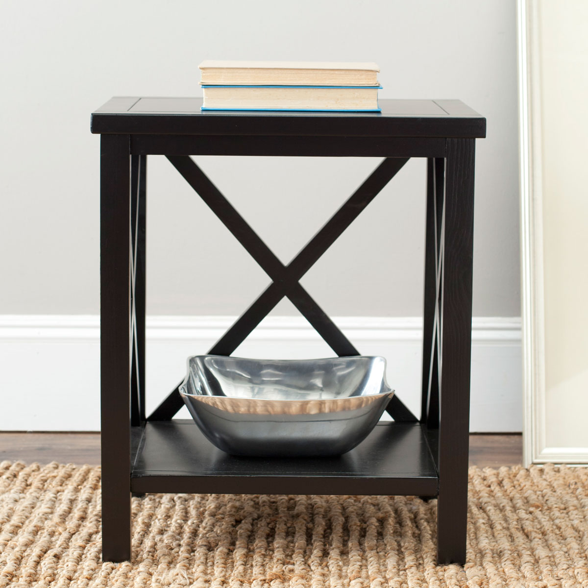  Safavieh Candence Cross Back End Table - Teal - Bonton