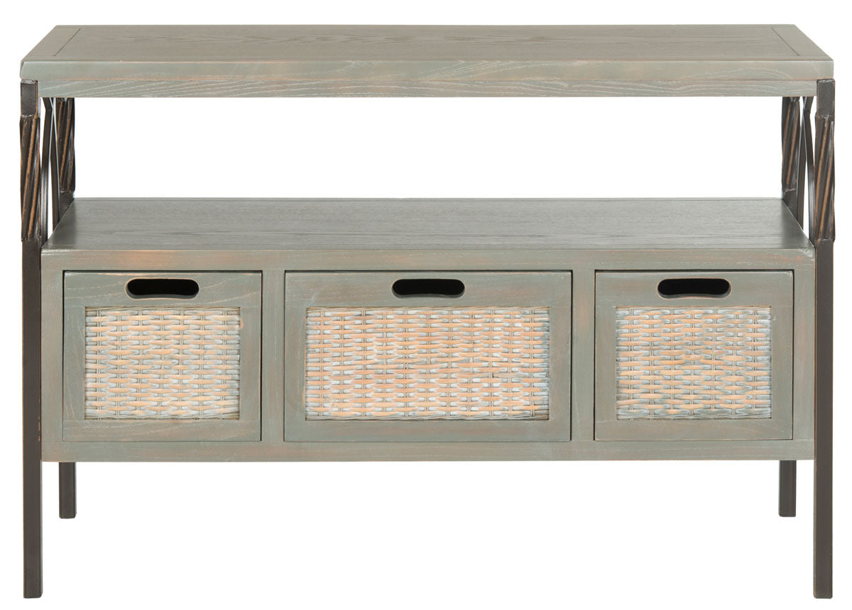  Safavieh Joshua 3 Drawer Console - Oak - Bonton