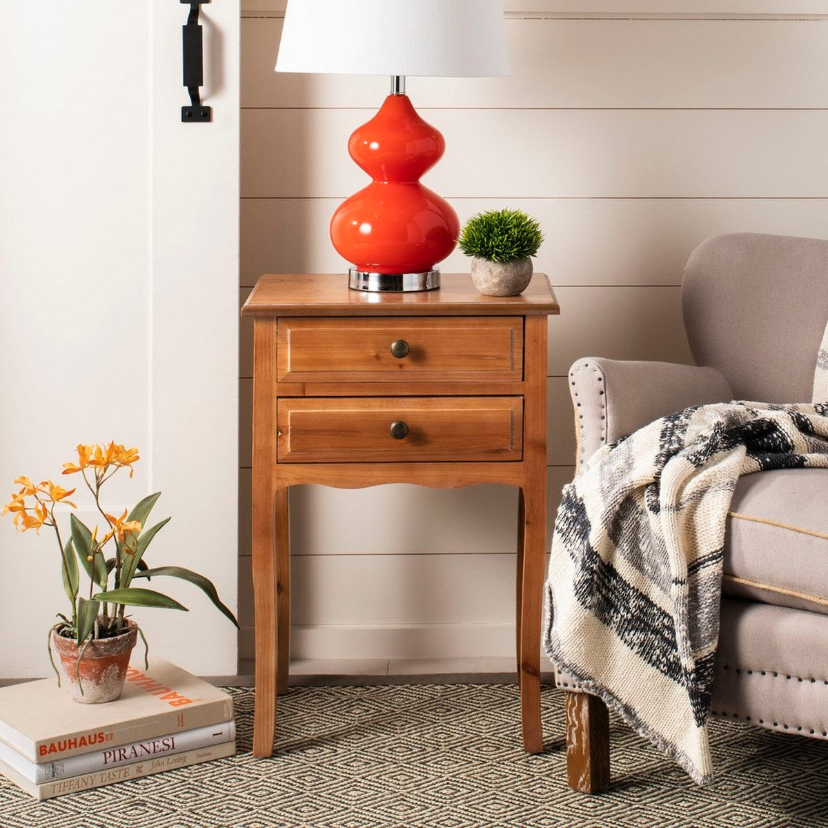  Safavieh Lori End Table with Storage Drawers - Barley - Bonton