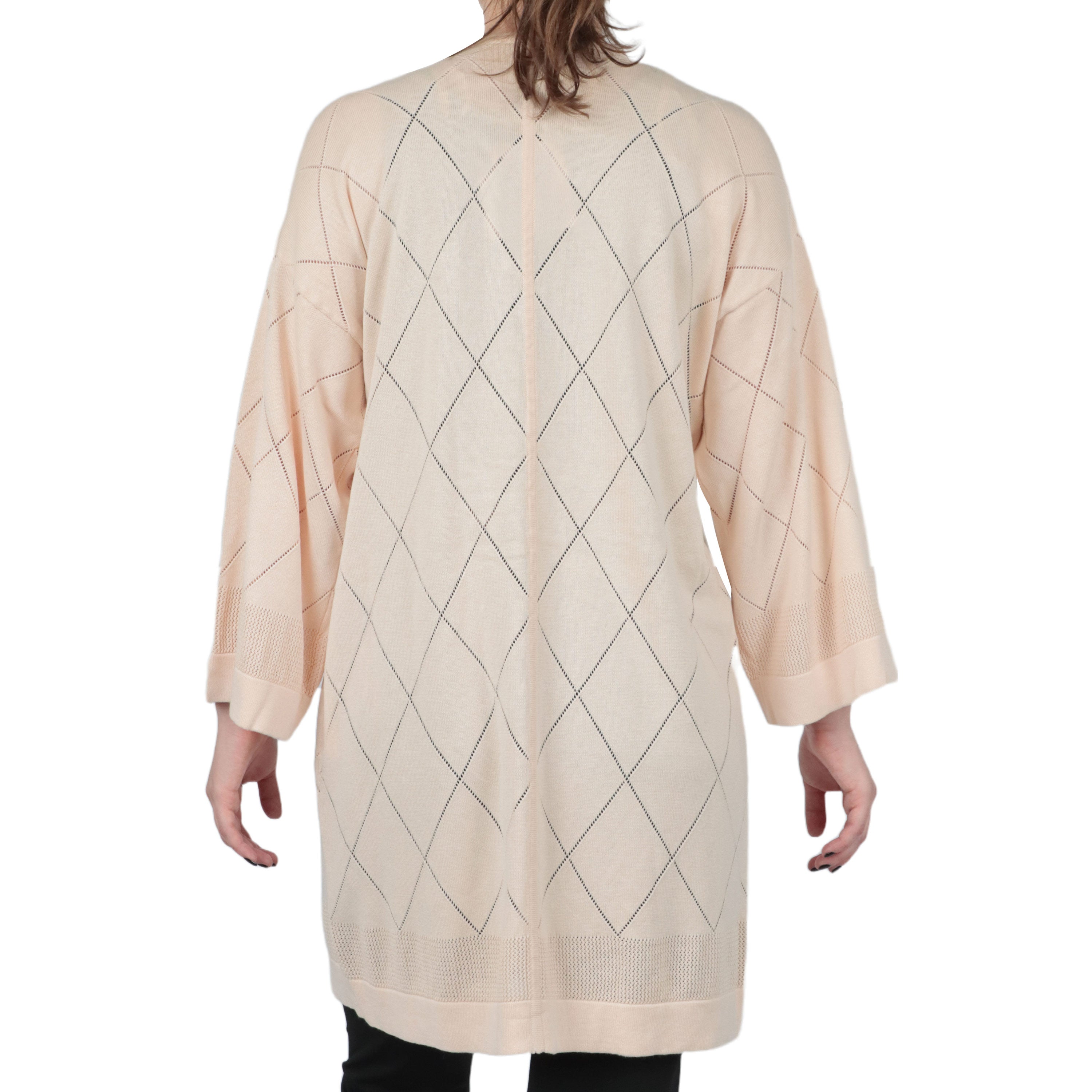  Anne Klein Stitch Detail Kimono Cardigan - Bisqueware - Bonton