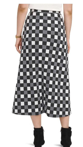 Gingham A-Line Midi Skirt