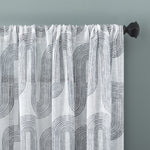 Art Deco Curves Linen Blend Curtain