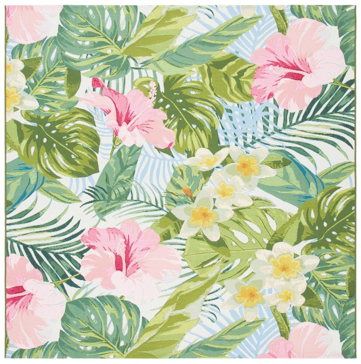  Safavieh Barbados 516 Indoor / Outdoor Rug - Green / Pink - Bonton