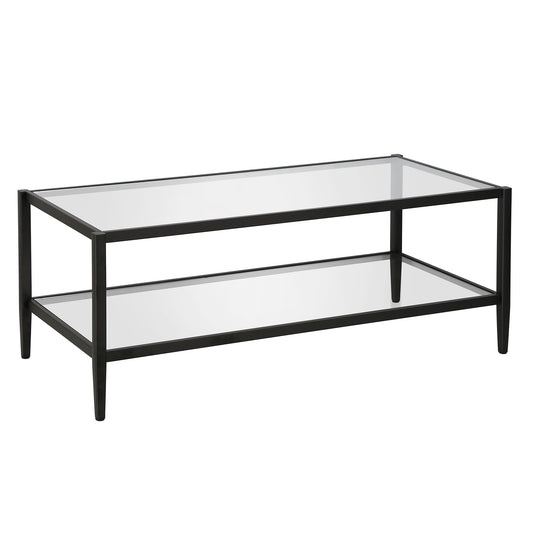 Giehl 45'' Wide Coffee Table with Glass Shelf