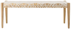 Bandelier Leather Weave Bench