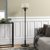 Tatum 62" Tall Globe & Stem Floor Lamp with Seeded Glass Shade