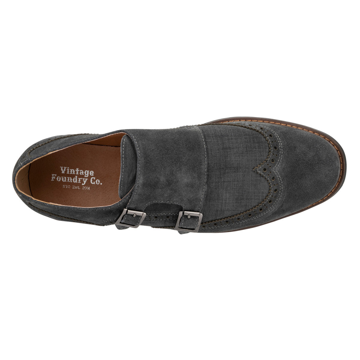  Vintage Foundry Co. Men's Cooper Monk Strap - Grey - Bonton