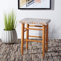 Kaleo Woven Leather Counter Stool