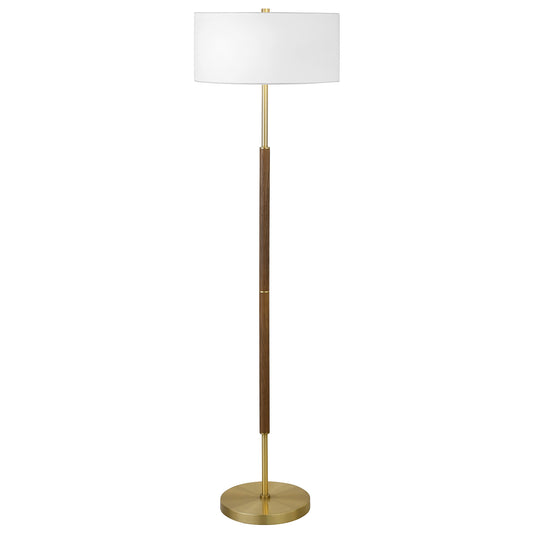 Simone 2-Light  61" Tall Floor Lamp in Rustic/Brass