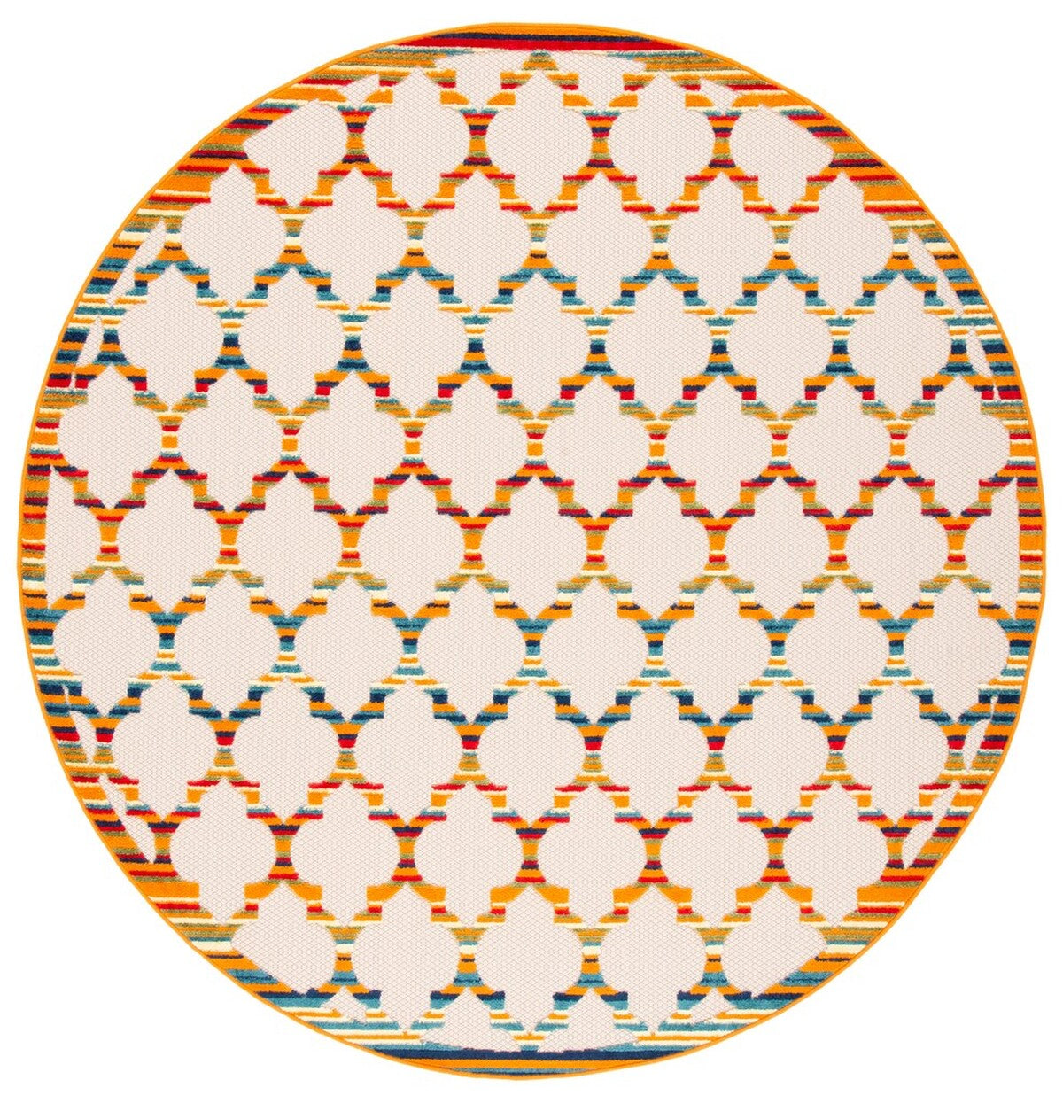  Safavieh Cabana 333 Indoor / Outdoor Rug - Ivory / Orange - Bonton