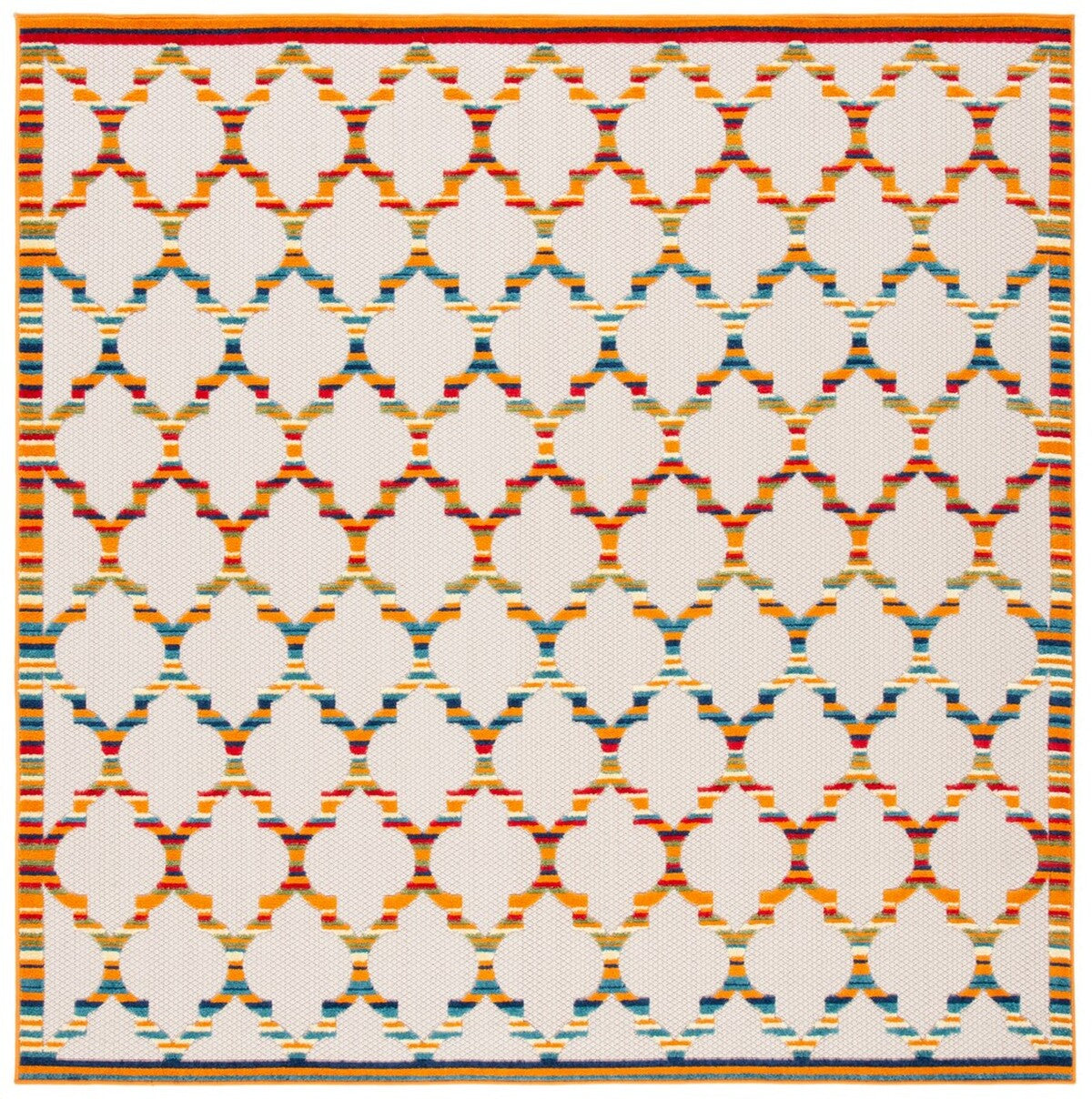  Safavieh Cabana 333 Indoor / Outdoor Rug - Ivory / Orange - Bonton