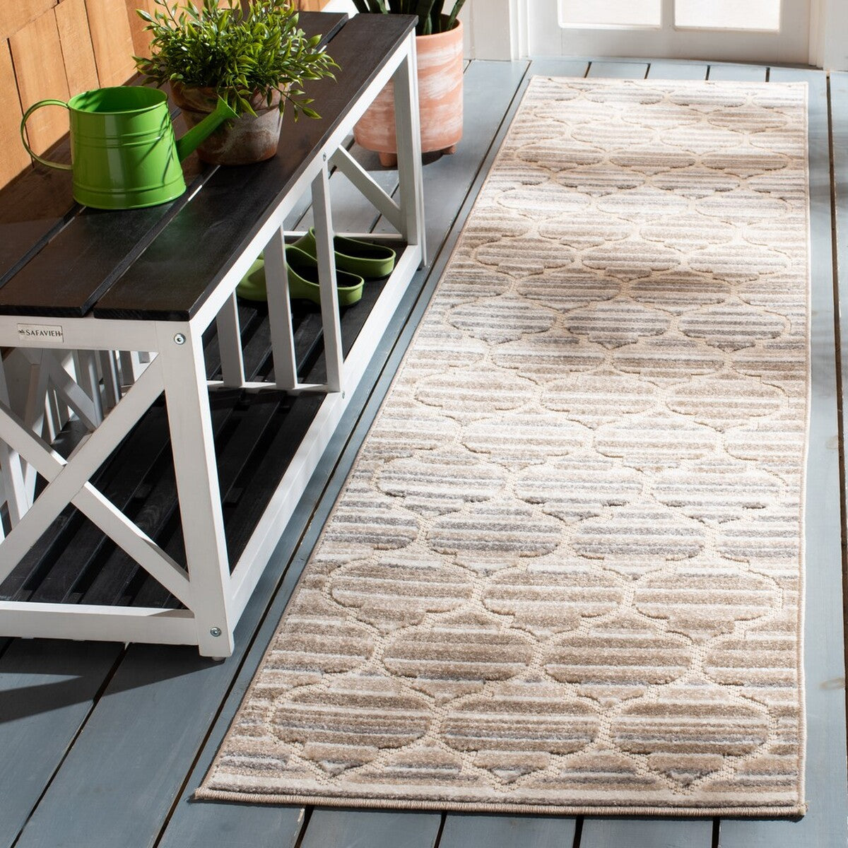  Safavieh Cabana 333 Indoor / Outdoor Rug - Ivory / Orange - Bonton