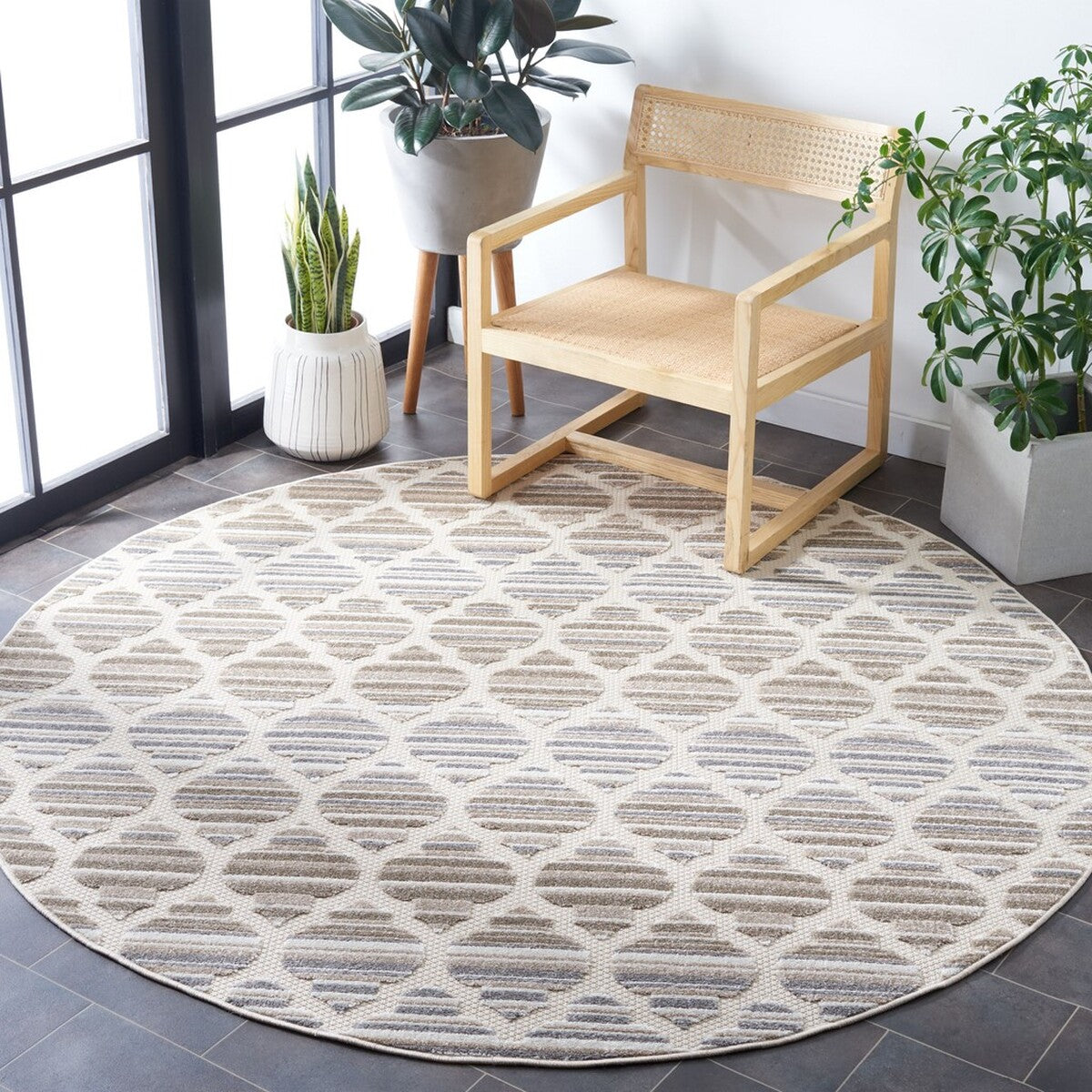  Safavieh Cabana 333 Indoor / Outdoor Rug - Ivory / Orange - Bonton