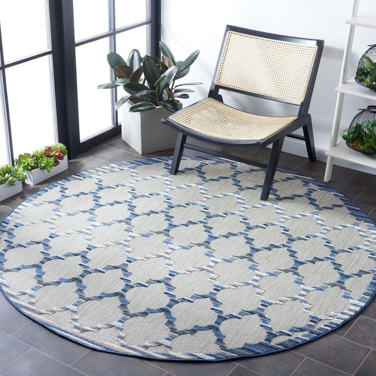  Safavieh Cabana 333 Indoor / Outdoor Rug - Ivory / Orange - Bonton