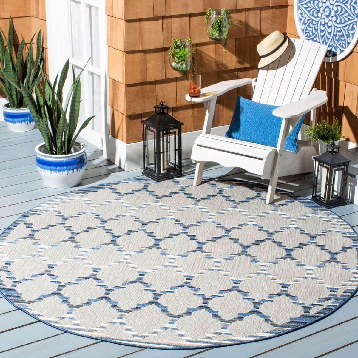  Safavieh Cabana 333 Indoor / Outdoor Rug - Ivory / Orange - Bonton