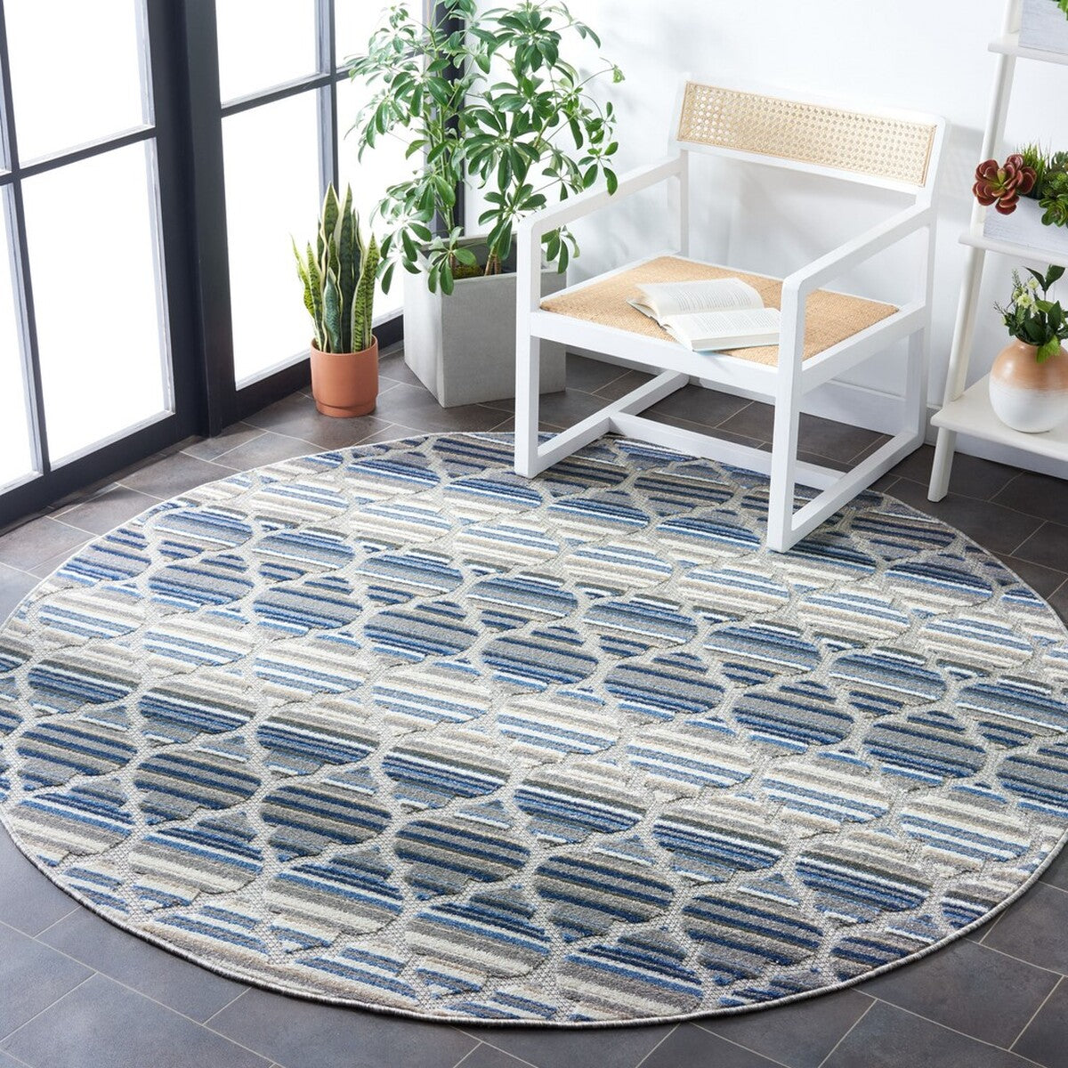  Safavieh Cabana 333 Indoor / Outdoor Rug - Ivory / Orange - Bonton