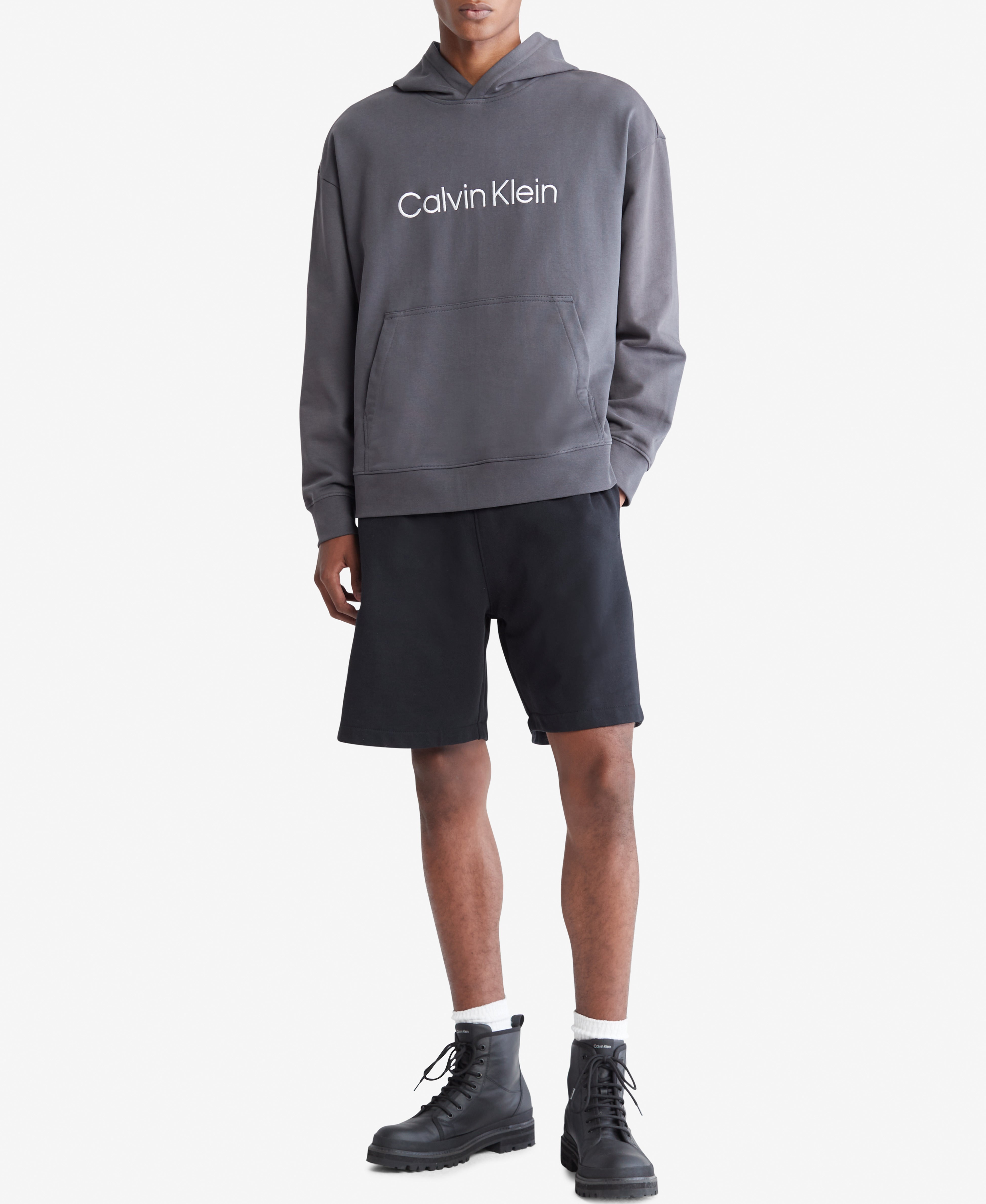  Calvin Klein Long Sleeves Standard Logo Terry - Black Beauty - Bonton