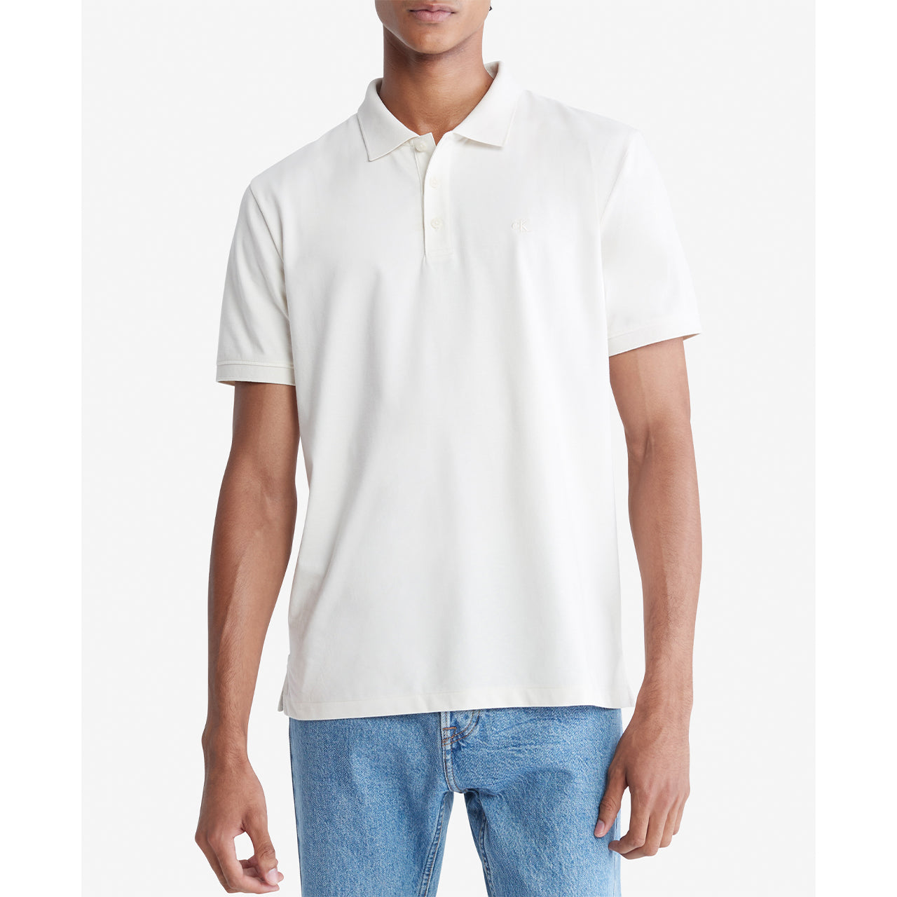  Calvin Klein Short Sleeves Smooth Cotton Solid - Pink Splendor - Bonton