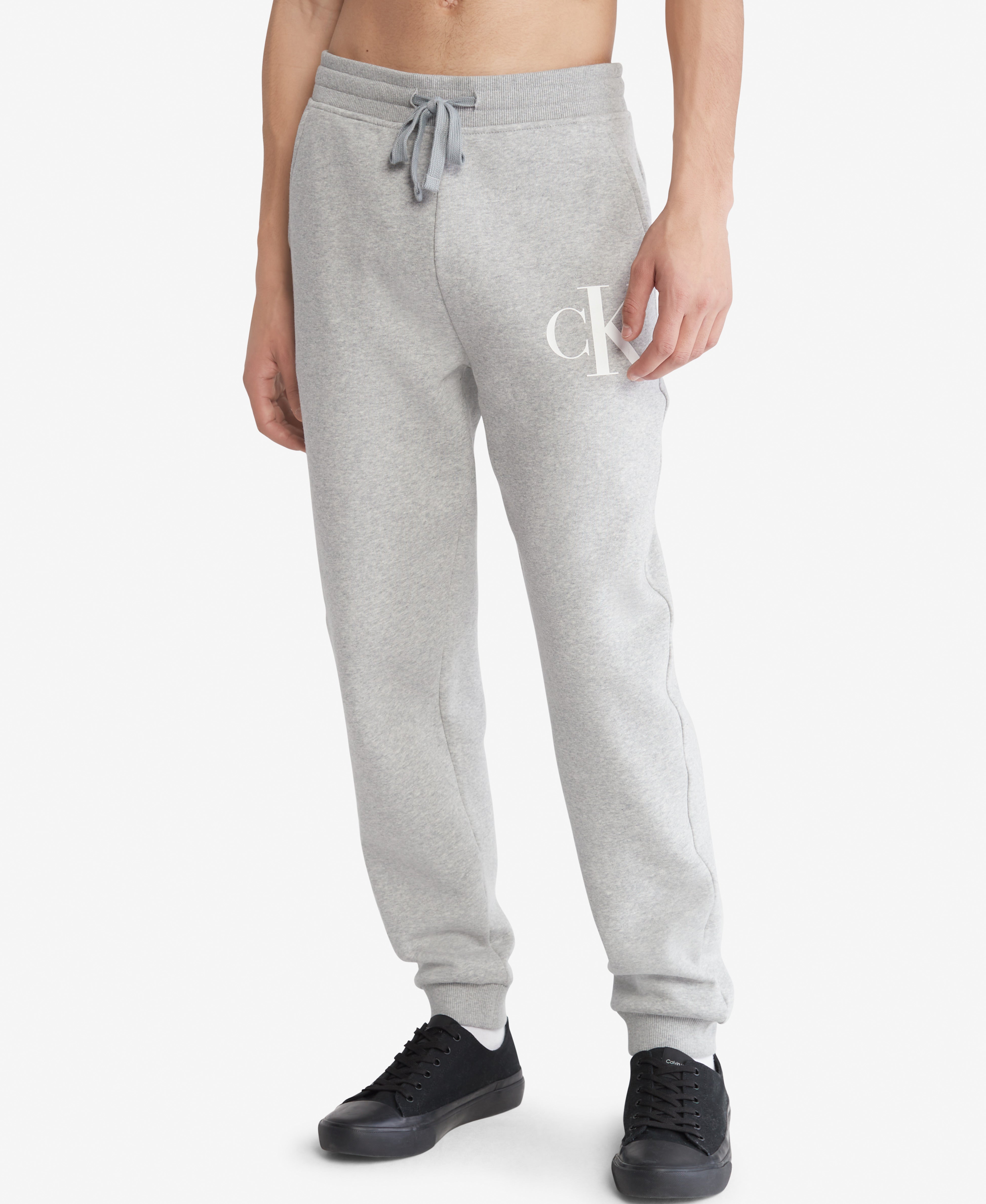  Calvin Klein Monogram Fleece Jogger - Black Beauty - Bonton