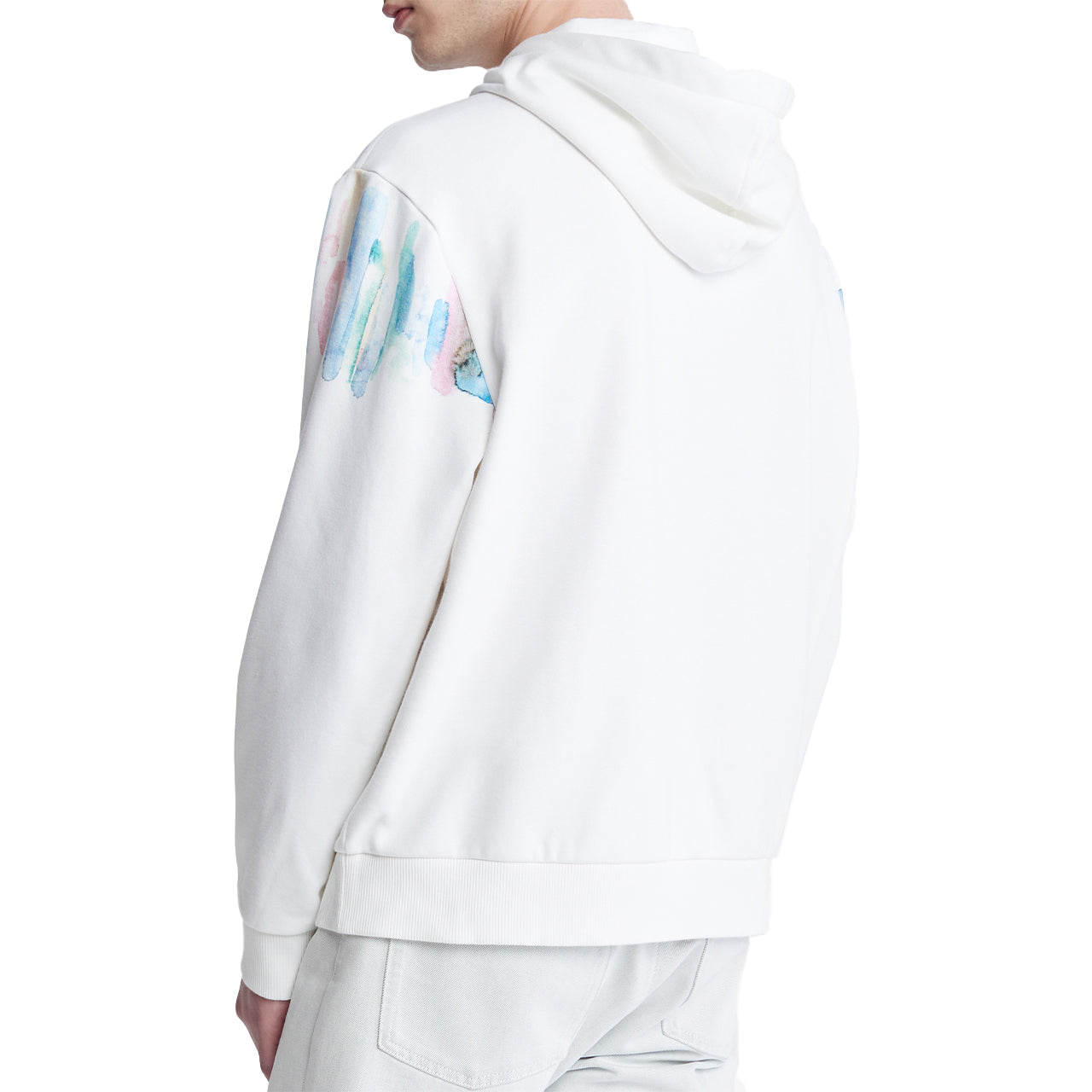  Calvin Klein Long Sleeves Painted Logo Po Hood - Brilliant White - Bonton