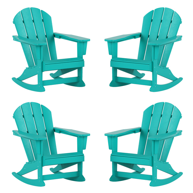 Outdoor Rocking Poly Adirondack Chair, Set of 4
