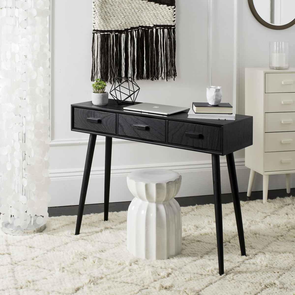  Safavieh Albus 3 Drawer Console Table - Chocolate - Bonton