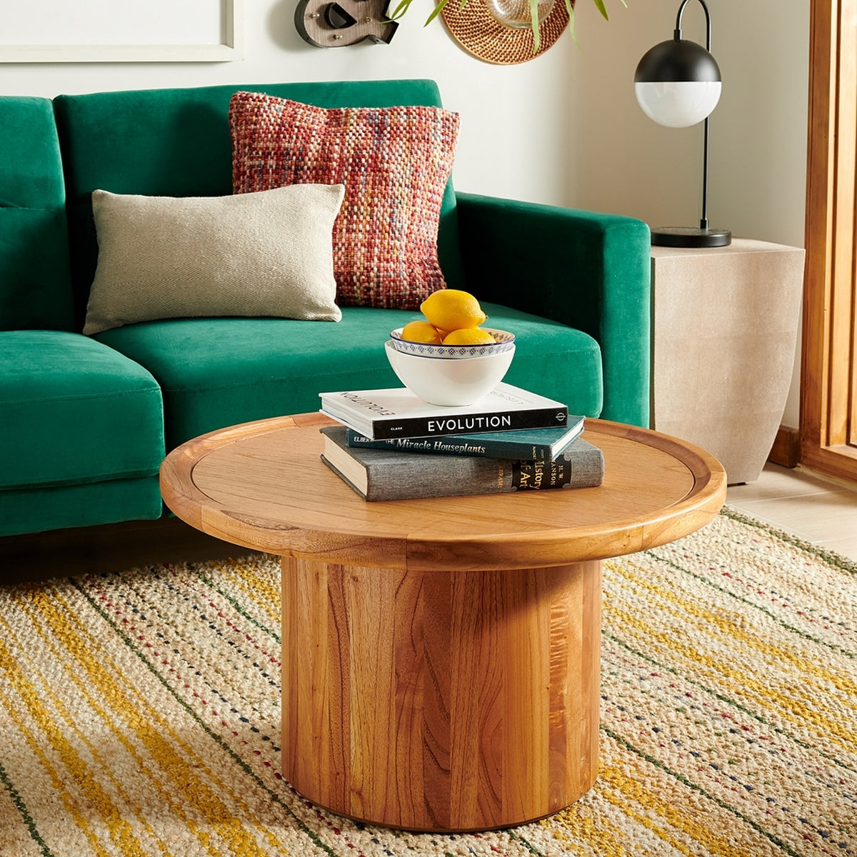  Safavieh Devin Pedestal Coffee Table - Dark Oak - Bonton