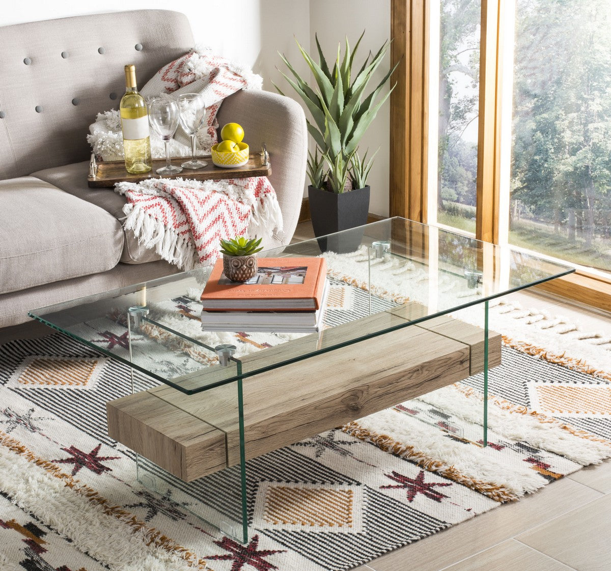  Safavieh Kayley Modern Glass Coffee Table - Glass - Bonton