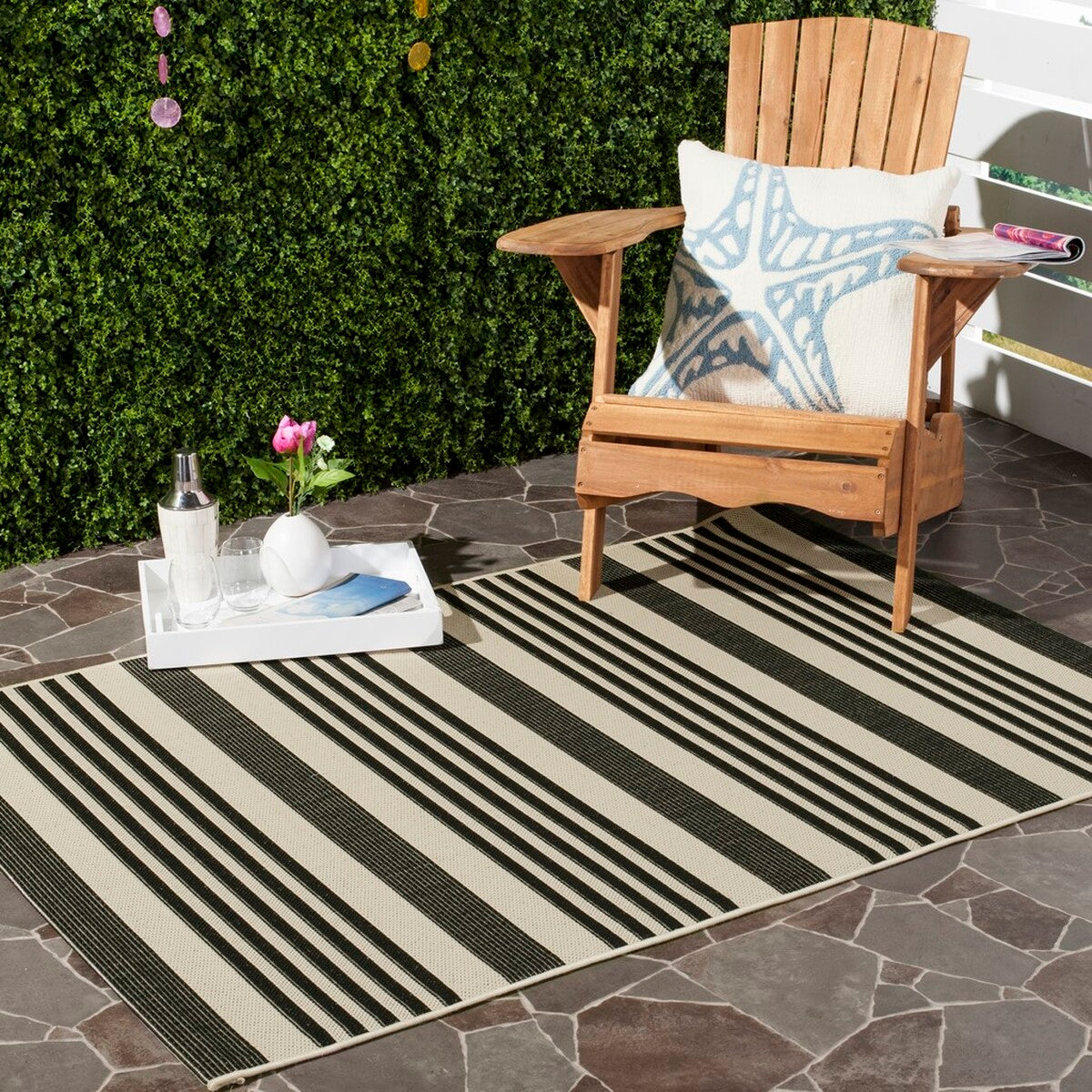  Safavieh Courtyard 6062 Indoor / Outdoor Rug - Beige / Blue - Bonton