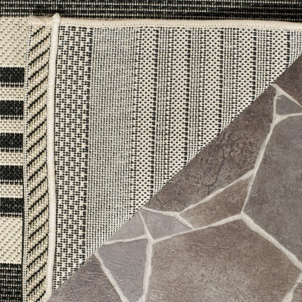  Safavieh Courtyard 6062 Indoor / Outdoor Rug - Black / Bone - Bonton