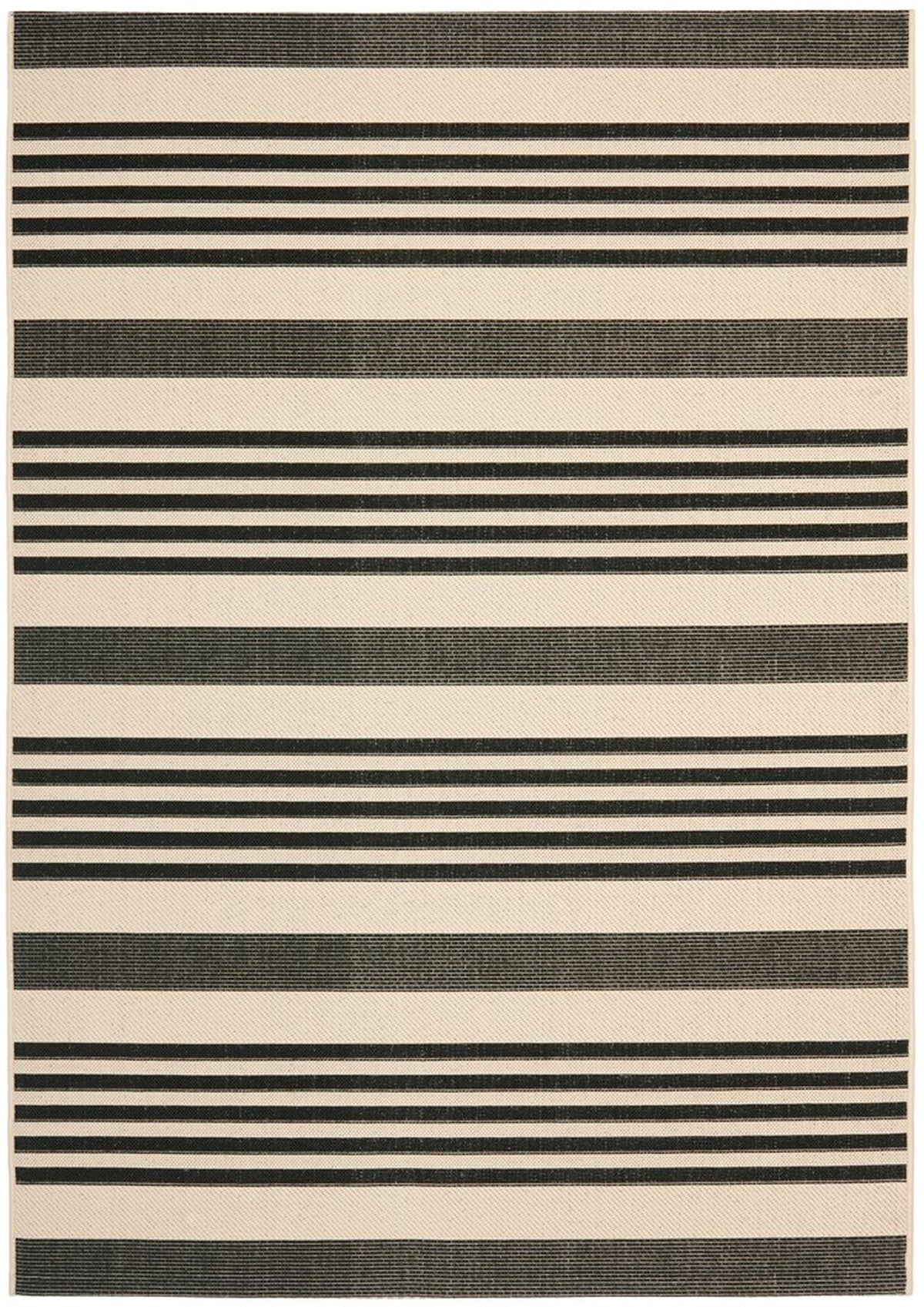  Safavieh Courtyard 6062 Indoor / Outdoor Rug - Black / Bone - Bonton