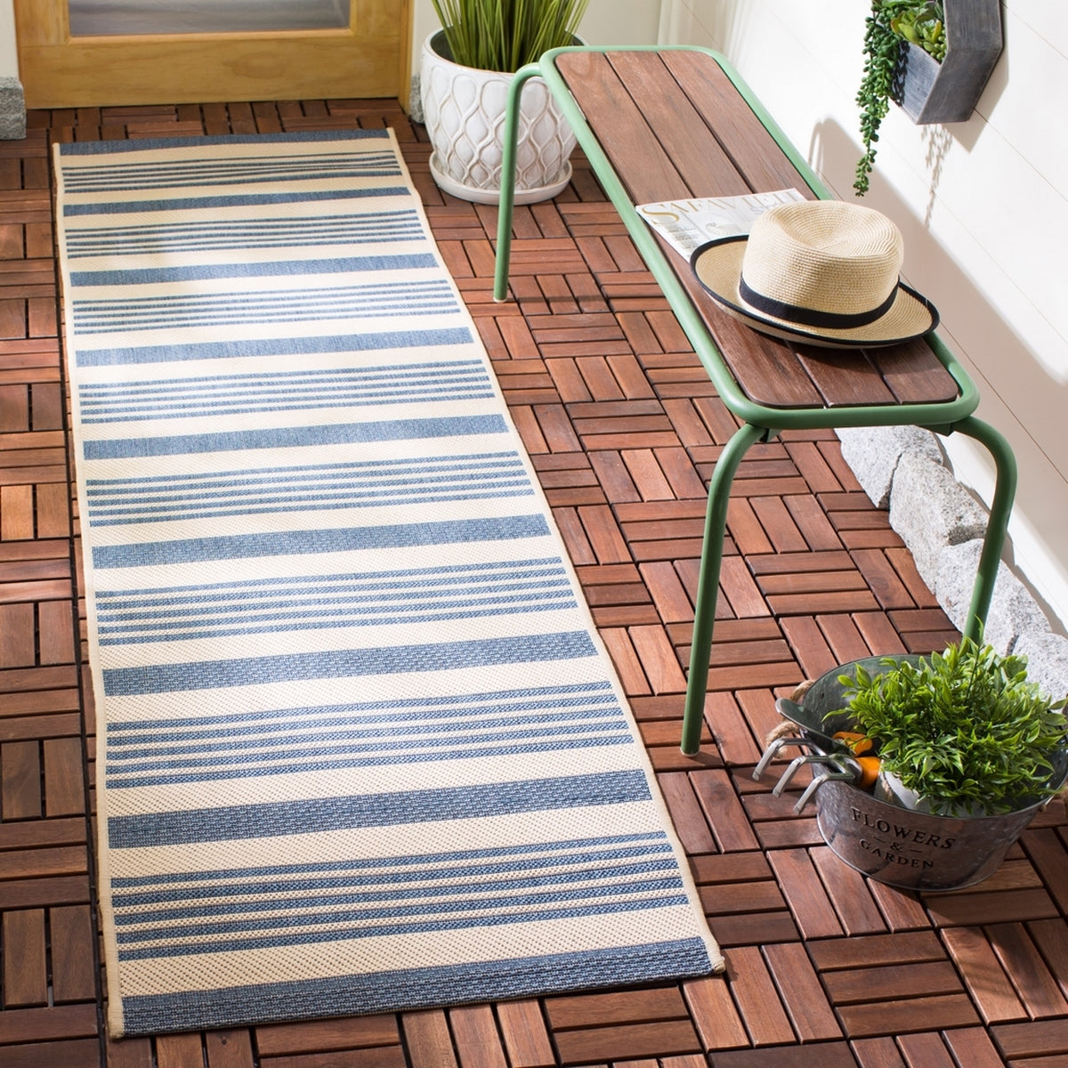  Safavieh Courtyard 6062 Indoor / Outdoor Rug - Beige / Dark Green - Bonton