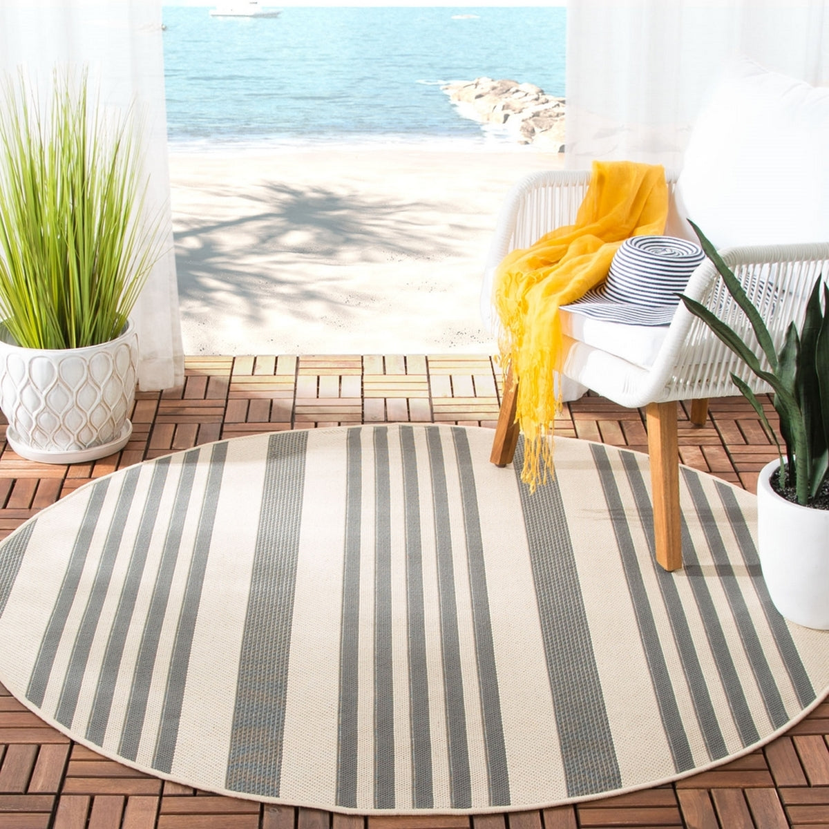  Safavieh Courtyard 6062 Indoor / Outdoor Rug - Brown / Bone - Bonton